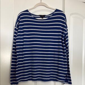 J Crew Blue & White Striped Long Sleeve Shirt